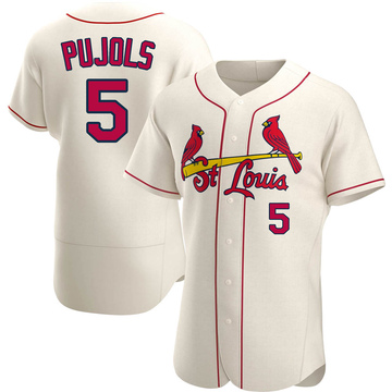 Authentic Men's Albert Pujols White Home Jersey - #5 Baseball St