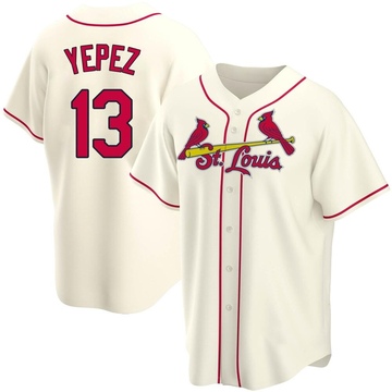 Juan Yepez Men's Nike Cream St. Louis Cardinals Alternate Replica Custom Jersey Size: Medium