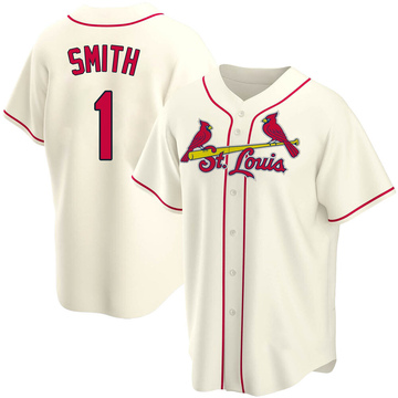 Men's 1982 St. Louis Cardinals #1 Ozzie Smith Replica Blue Throwback  Baseball Jersey